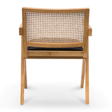 Load image into Gallery viewer, Natural Rattan Dining Chair with Black Seat