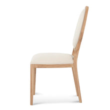Load image into Gallery viewer, Light Beige Fabric Dining Chair with Natural Frame