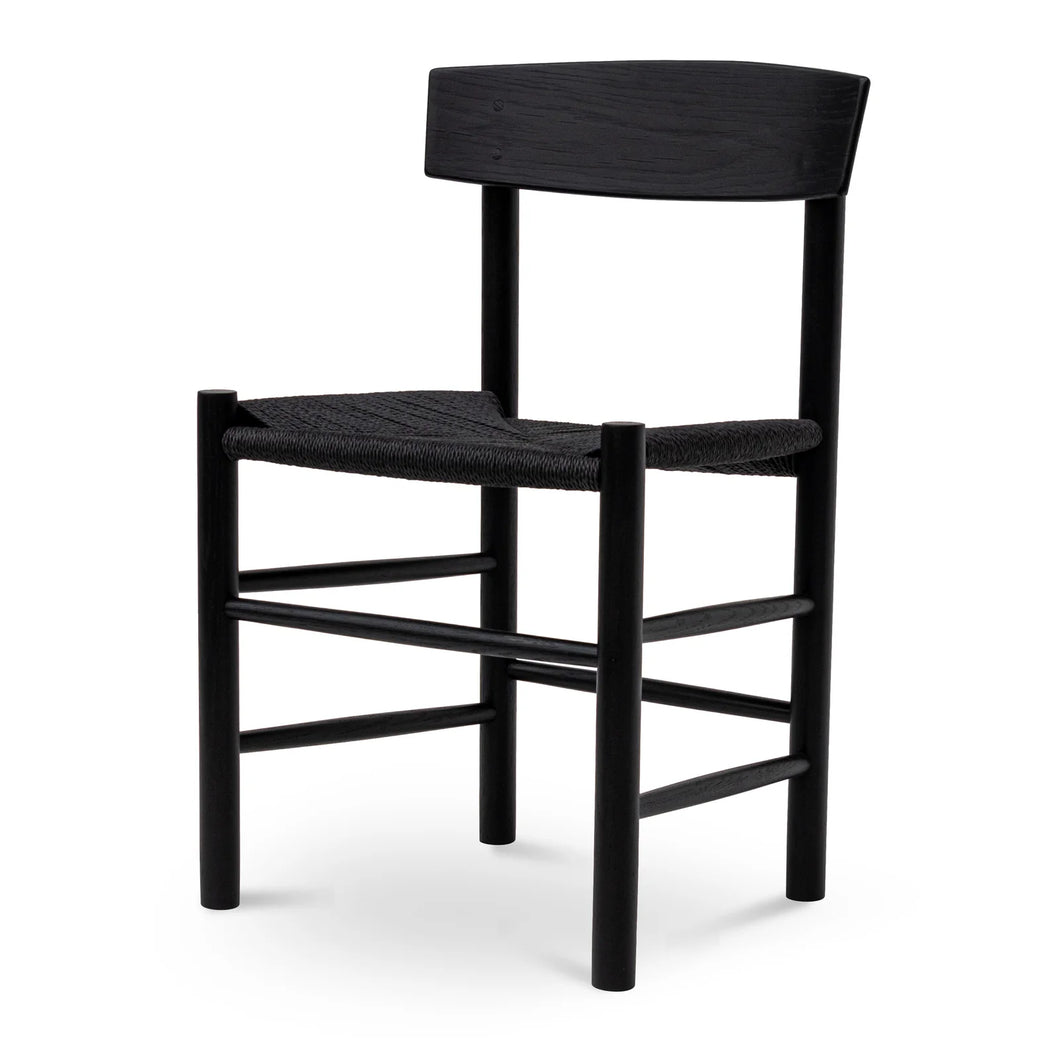Full Black Rattan Dining Chair
