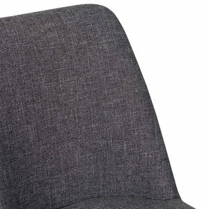 Dark Grey Fabric Dining Chair with Black Legs