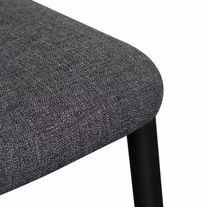 Dark Grey Fabric Dining Chair with Black Legs