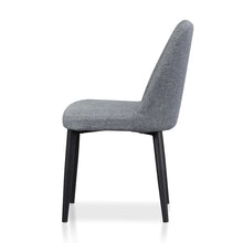 Load image into Gallery viewer, Pebble Grey Fabric Dining Chair with Black Legs