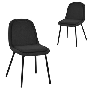 Charcoal Grey Fabric Dining Chair (Set of 2)