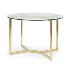 Load image into Gallery viewer, 1.2m Round Glass Dining Table with Gold Base