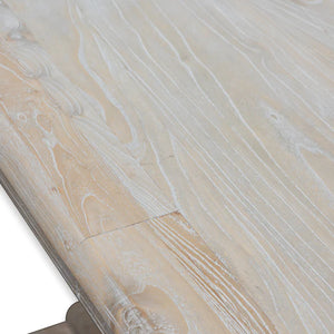 2.4m Rustic White Washed Dining Table