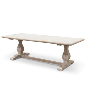 2.4m Rustic White Washed Dining Table