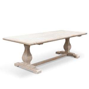 2.4m Rustic White Washed Dining Table