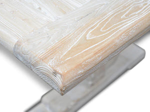 2m Rustic White Washed Dining Table