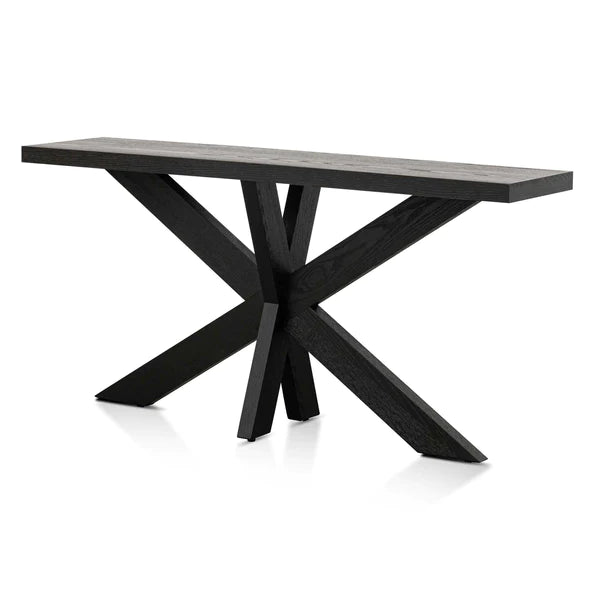 Textured Espresso Black Console Table