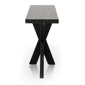 Textured Espresso Black Console Table