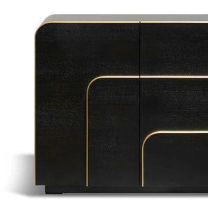 Textured Espresso Black Buffet Unit