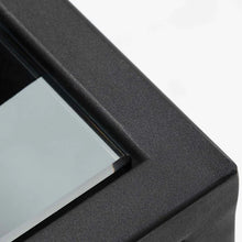 Load image into Gallery viewer, Grey Glass Console Table with Black Base