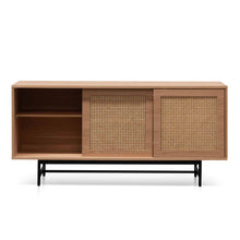 Load image into Gallery viewer, Natural Oak Buffet Unit with Natural Rattan Doors