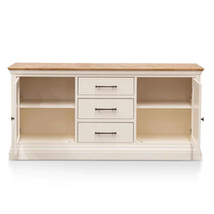 White Sideboard Unit with Natural Top