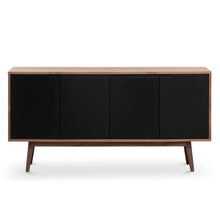 Load image into Gallery viewer, Walnut Sideboard Unit with Black Doors