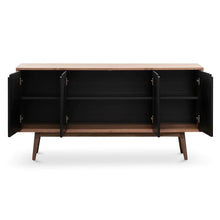 Load image into Gallery viewer, Walnut Sideboard Unit with Black Doors