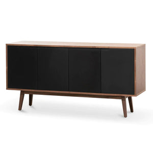 Walnut Sideboard Unit with Black Doors