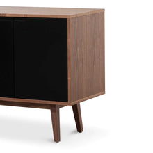 Load image into Gallery viewer, Walnut Sideboard Unit with Black Doors