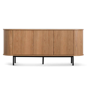 Natural Oak Sideboard with Black Metal Legs