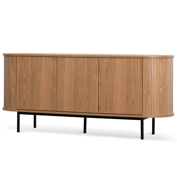 Natural Oak Sideboard with Black Metal Legs