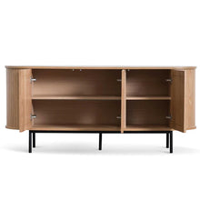 Load image into Gallery viewer, Natural Oak Sideboard with Black Metal Legs