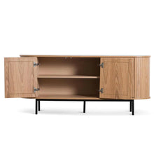 Load image into Gallery viewer, Natural Oak Sideboard with Black Metal Legs