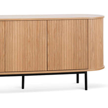 Load image into Gallery viewer, Natural Oak Sideboard with Black Metal Legs