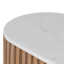 Load image into Gallery viewer, Natural Console Table with White Marble