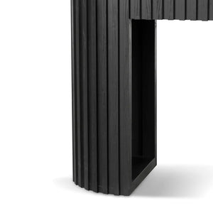Black Console Table with White Marble
