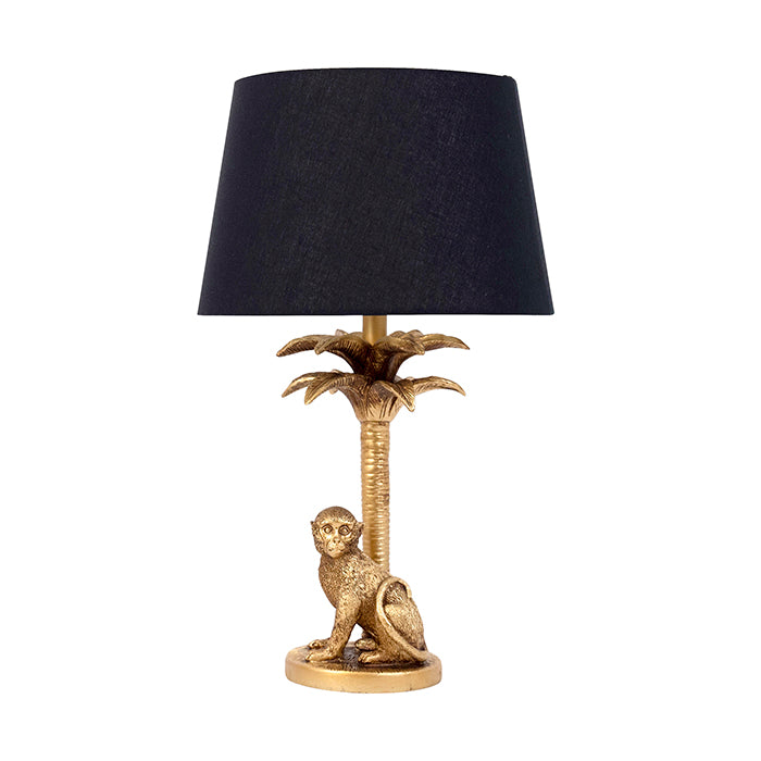 Gold Monkey Lamp With Black Shade