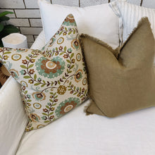 Load image into Gallery viewer, Arendal est. 2020 - Olive Green French Linen Cushion