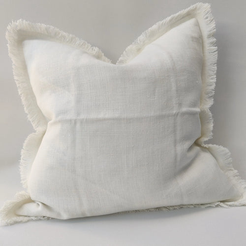 Arendal est. 2020 - Crystal White Textured French Linen Cushion