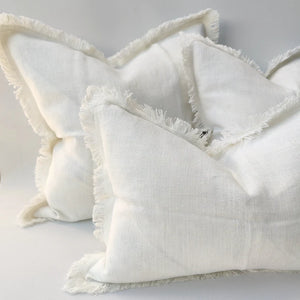 Arendal est. 2020 - Crystal White Textured French Linen Cushion