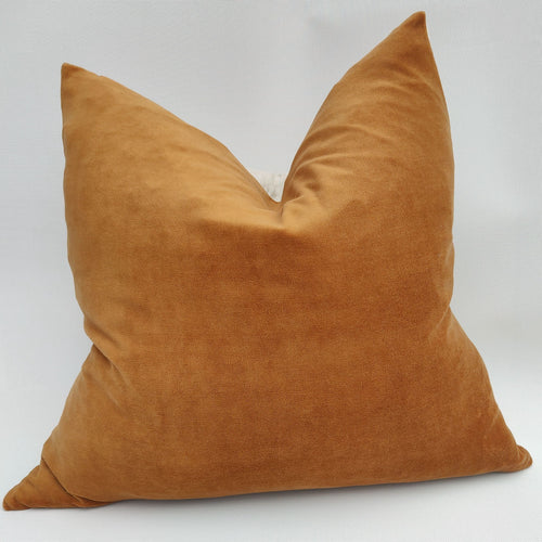 Arendal est. 2020 - Cider Orange Velvet & French Linen Cushion