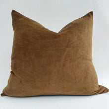 Load image into Gallery viewer, Arendal est. 2020 - Toffee Velvet &amp; French Linen Cushion