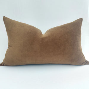 Arendal est. 2020 - Toffee Velvet & French Linen Cushion