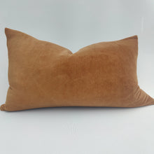 Load image into Gallery viewer, Arendal est. 2020 - Cider Orange Velvet &amp; French Linen Cushion