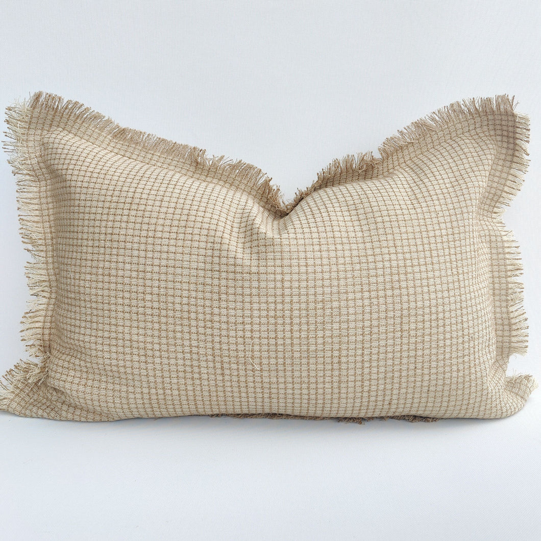 Arendal est. 2020 - Exotic Waffle Rustic Jute Linen Cushion