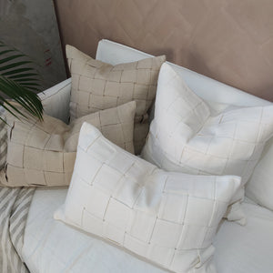 Arendal est. 2020 - Intertwined White French Linen Cushion
