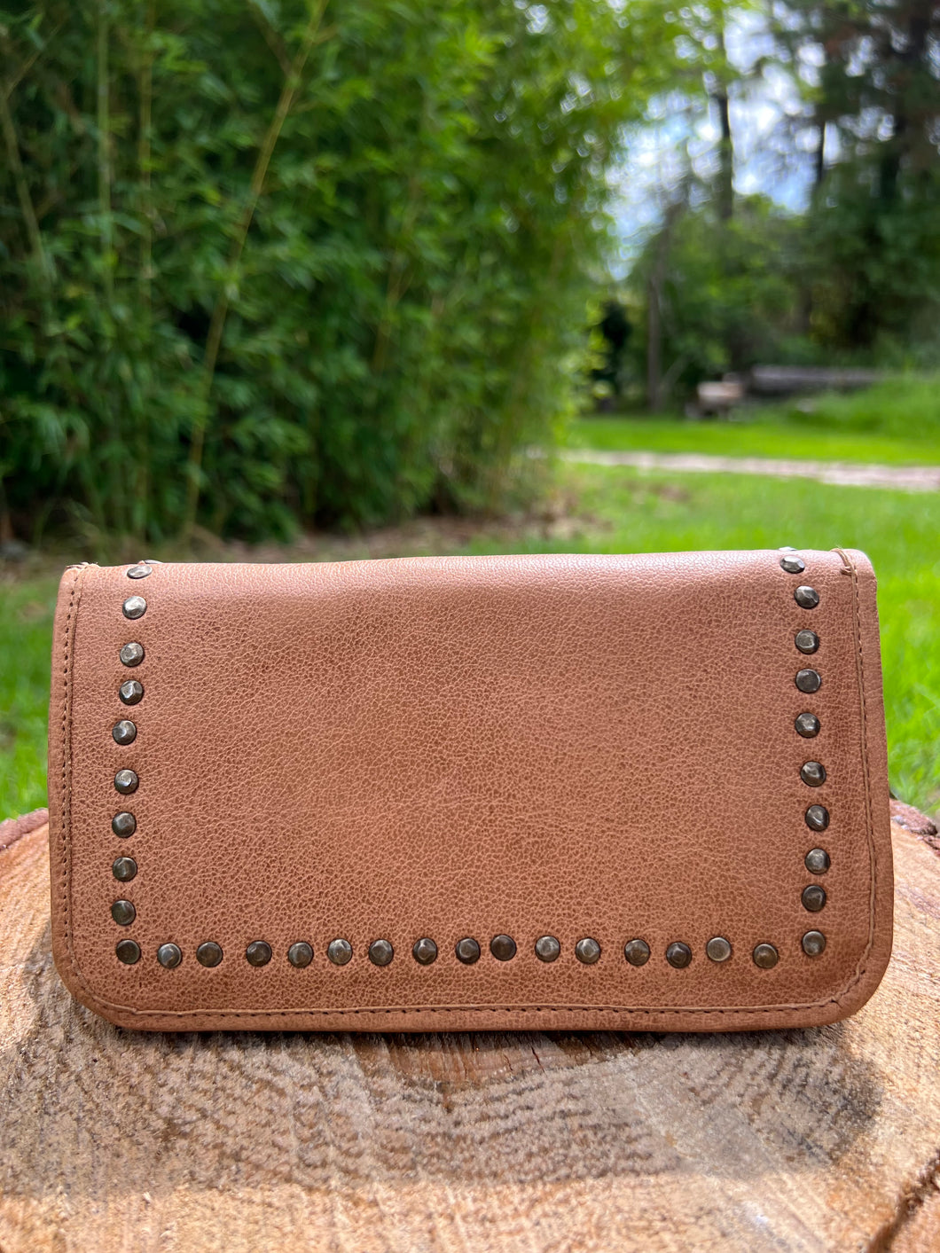 Leather Stud Mina Wallet