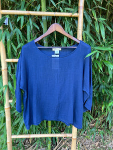 Navy Ortana Linen Top