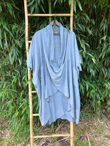 Bone Genoa Linen Wrap Top