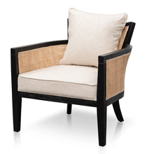 Load image into Gallery viewer, Black and Sand White Rattan Armchair