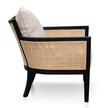 Load image into Gallery viewer, Black and Sand White Rattan Armchair