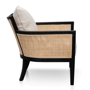 Black and Sand White Rattan Armchair