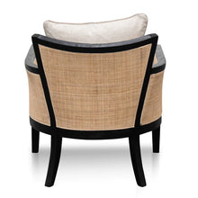 Load image into Gallery viewer, Black and Sand White Rattan Armchair