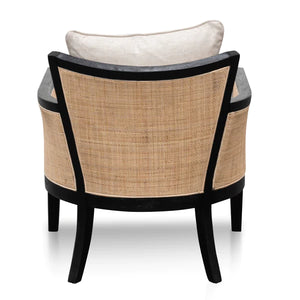 Black and Sand White Rattan Armchair