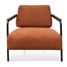 Load image into Gallery viewer, Burnt Orange Fabric Armchair with Black Legs