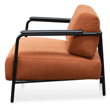 Load image into Gallery viewer, Burnt Orange Fabric Armchair with Black Legs