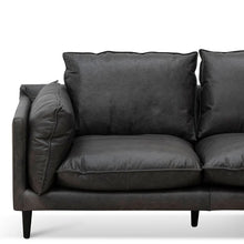 Load image into Gallery viewer, Charcoal Two-Seater Leather Sofa